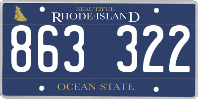 RI license plate 863322