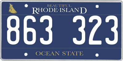 RI license plate 863323