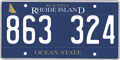 RI license plate 863324