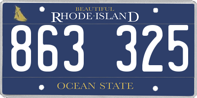 RI license plate 863325