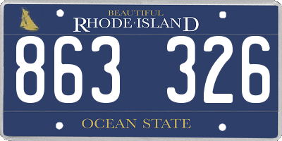 RI license plate 863326