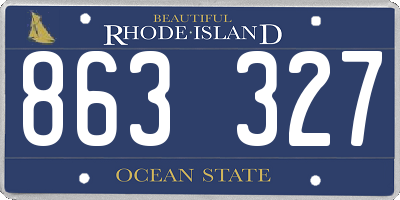 RI license plate 863327