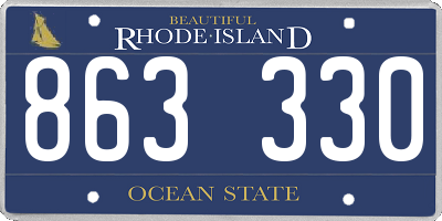 RI license plate 863330