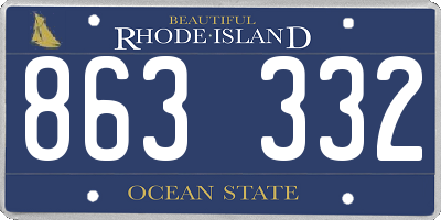 RI license plate 863332