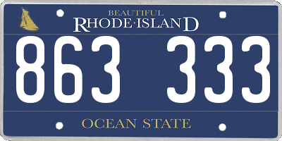 RI license plate 863333