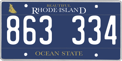 RI license plate 863334