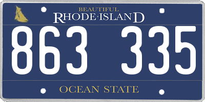 RI license plate 863335