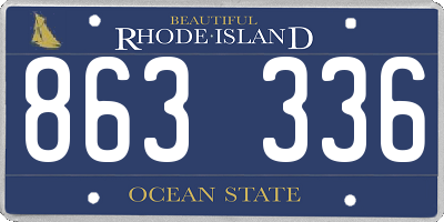 RI license plate 863336