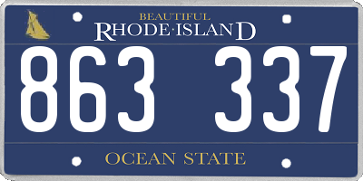 RI license plate 863337