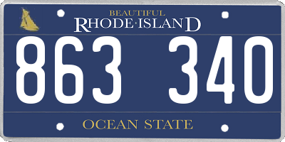 RI license plate 863340