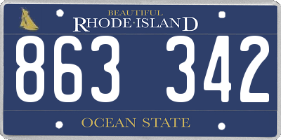 RI license plate 863342