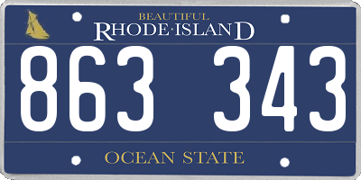 RI license plate 863343