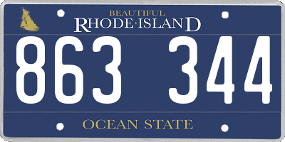 RI license plate 863344