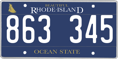 RI license plate 863345