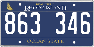 RI license plate 863346