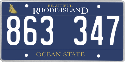 RI license plate 863347