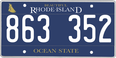 RI license plate 863352