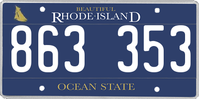 RI license plate 863353