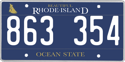 RI license plate 863354