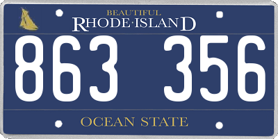 RI license plate 863356