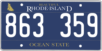 RI license plate 863359