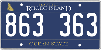 RI license plate 863363
