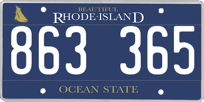 RI license plate 863365