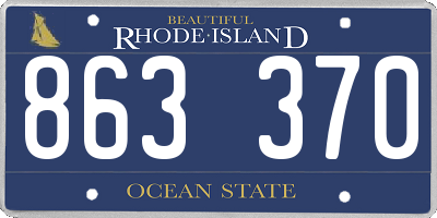 RI license plate 863370