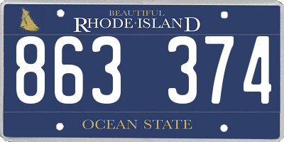 RI license plate 863374