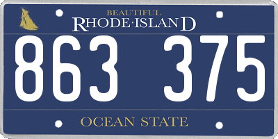 RI license plate 863375