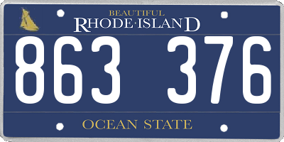 RI license plate 863376