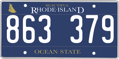 RI license plate 863379