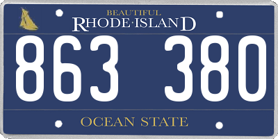 RI license plate 863380