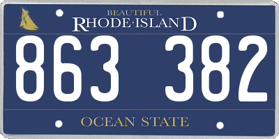 RI license plate 863382