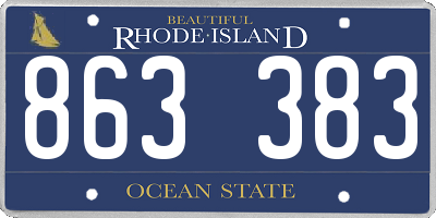 RI license plate 863383