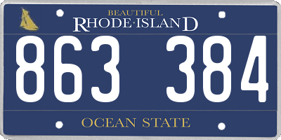 RI license plate 863384