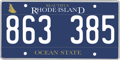 RI license plate 863385