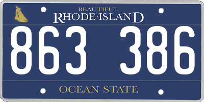 RI license plate 863386