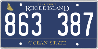 RI license plate 863387