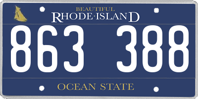 RI license plate 863388