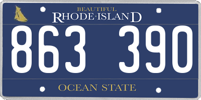 RI license plate 863390