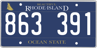 RI license plate 863391