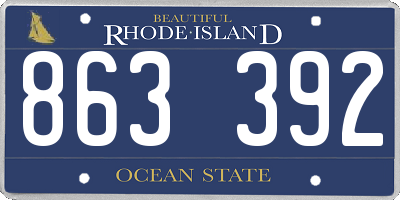 RI license plate 863392