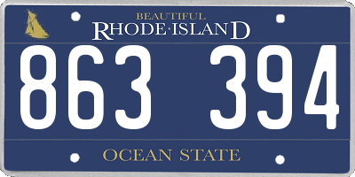 RI license plate 863394
