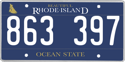 RI license plate 863397