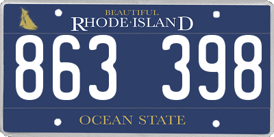 RI license plate 863398