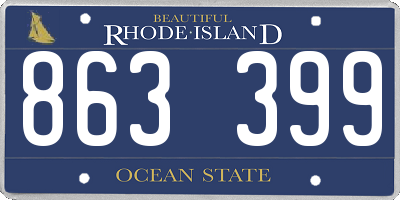 RI license plate 863399