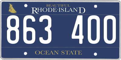 RI license plate 863400