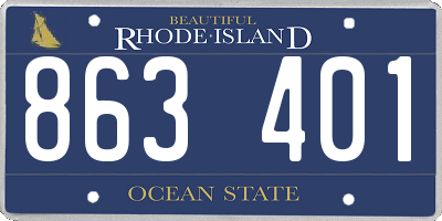 RI license plate 863401
