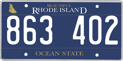 RI license plate 863402